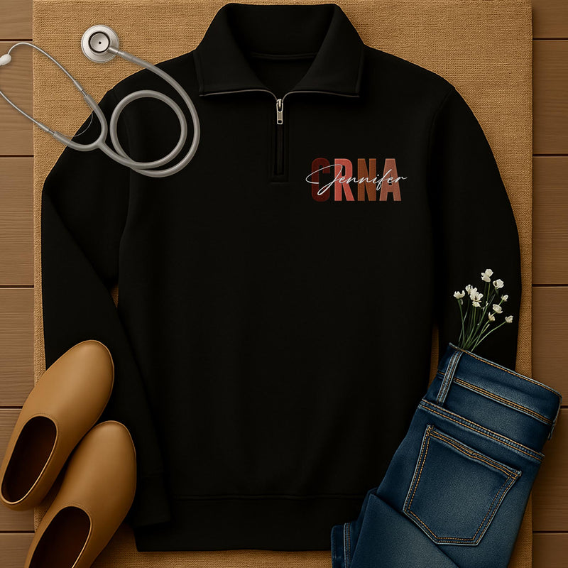 Personalized Embroidered CRNA Sweatshirt