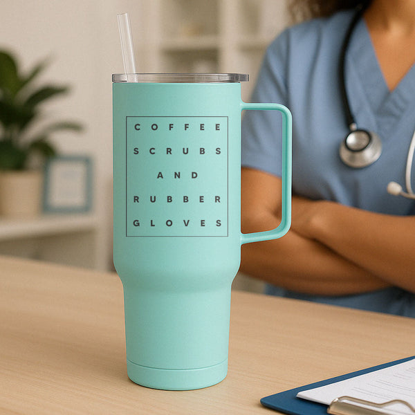 Coffee Scrubs And Rubber Gloves Tumbler