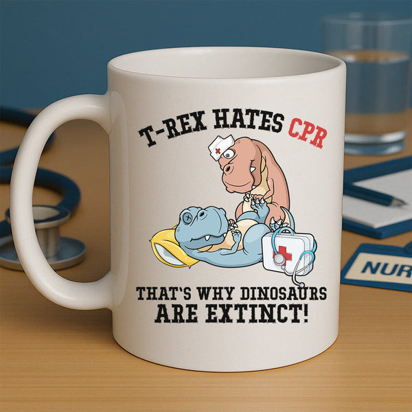 T-Rex Hates CPR Mug